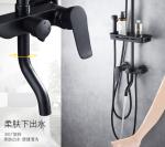 Rotation Matte Black Wall Mount 4way Rain Shower Faucets
