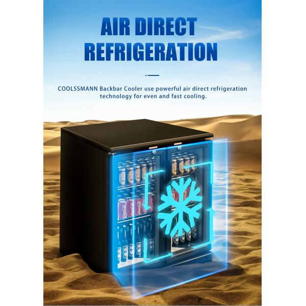 Small Drinks Backbar Cooler Fridge Sliding Door With Roll Bond Evaporator