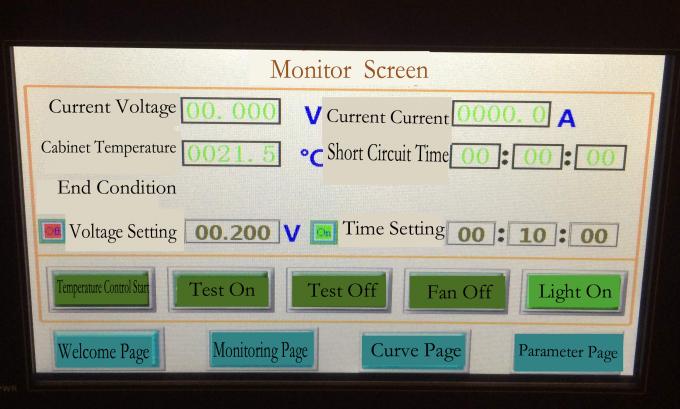 3KW Battery Testing Equipment , 1000A Temperature Controlled External Short Circuit Tester 0