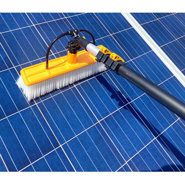 Long Pole Solar Panel Brush Cleaner For Roof Washing 12m