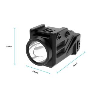 China Compact Handgun Rechargeable Tactical Led Flashlight 550lm Aircraft Grade on sale