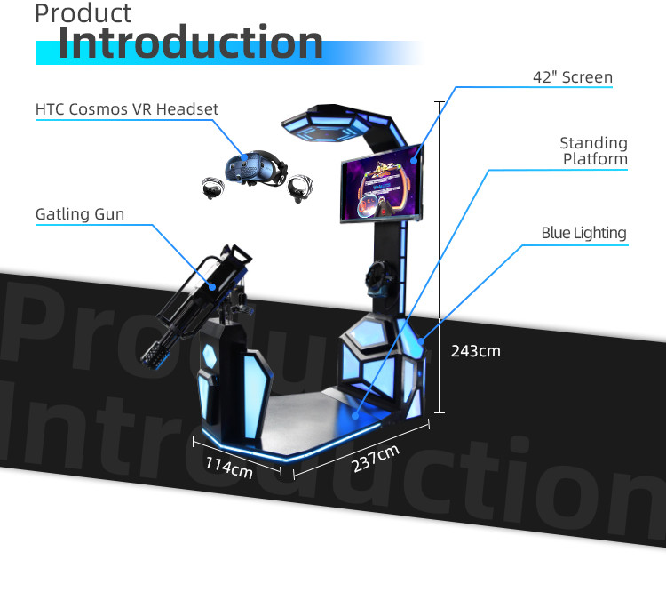 Gatlin 42Inch Screen Standing vR game machine 1.0kw Amusement Game Simulator
