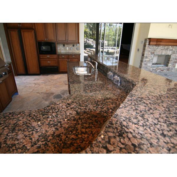 Brown Color Flamed Granite Stone Slab Good Compressive Strength