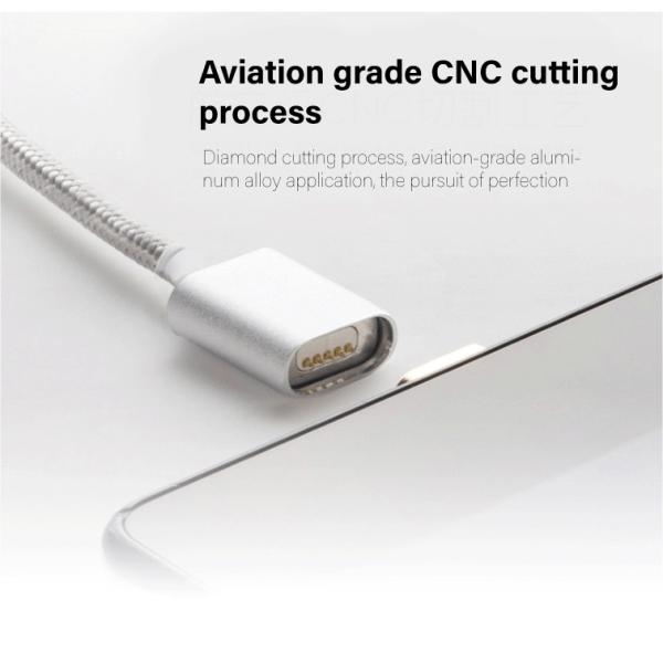 3 in 1 magnetic cable,1M Nylon braided + aluminum shell,2A fast charging