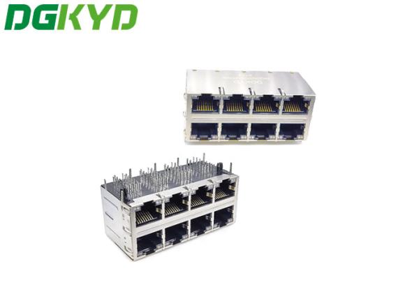 Quality 2X4 Multi Port Gigabit Integrated Filter RJ45 Network Port Socket for sale
