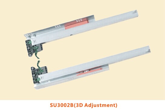 SU3002 Three-fold Full Extension Push-open Undermount Drawer Slide Series (With Locking clip)