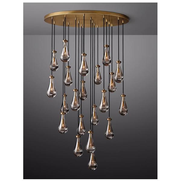 Nordic Glass Pendant Light Water Drop Shape Gold/Black Dining Room Rain Pendant Lamp(WH-GP-143)