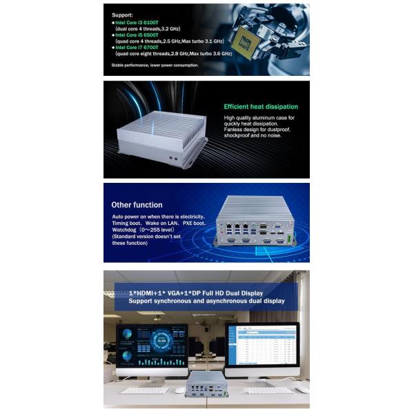 I3 6100T Quad Core Fanless Industrial Mini PC With 12V DC Power Supply And 64G SSD 04