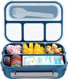 China 1300ml Plastic Bento Lunch Box Blue Food Grade Kids Bento Box on sale
