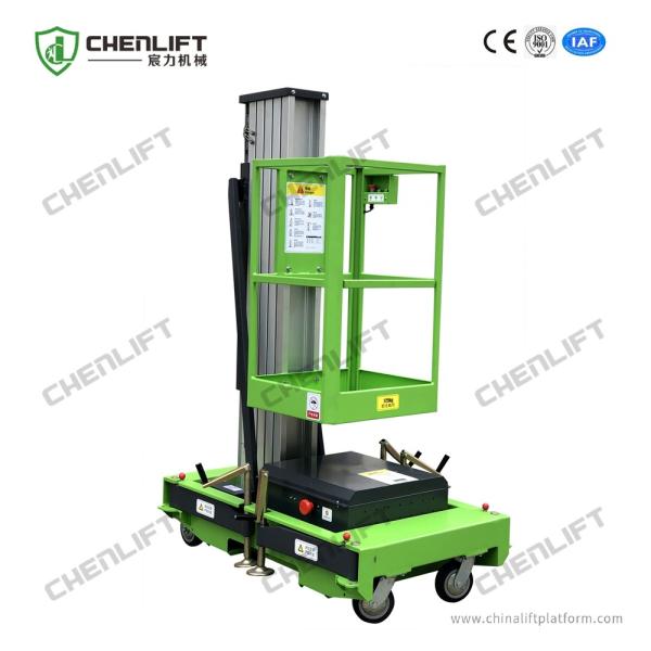 Quality 10M Platform Height 130KG Loading Capacity Aerial Work Platform with Single Mast for sale
