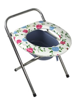Folding Lightweight Commode Chair With Top Loading Easily Removable Chamber Pot, Commode Chair, Portable Toilet