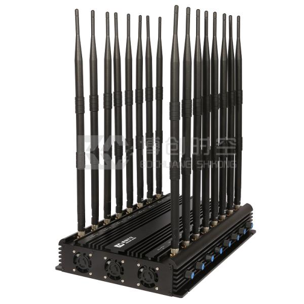 Full band wireless signal jammer power adjustable 16 antenna GSM 3G 4G LTE 5g wimax mobile phone shield