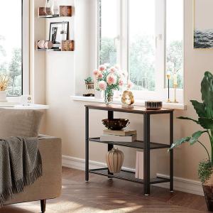 3-tier Console Table with Metal Frame, Industrial Sofa Table, VASAGLE Console Table, ULNT81BX