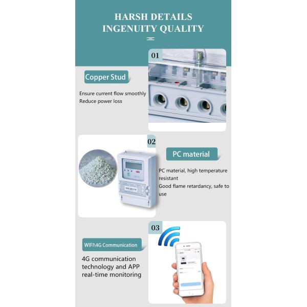 220v 380v Three Phase Prepaid Energy Meter Impact Meter Prepaid Electricity