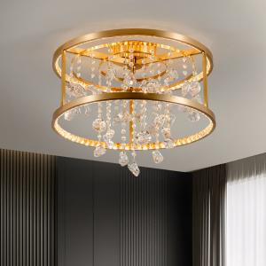 China Copper modern chadelier living room bedroom crystal led brass ceiling light(WH-CA-70) on sale