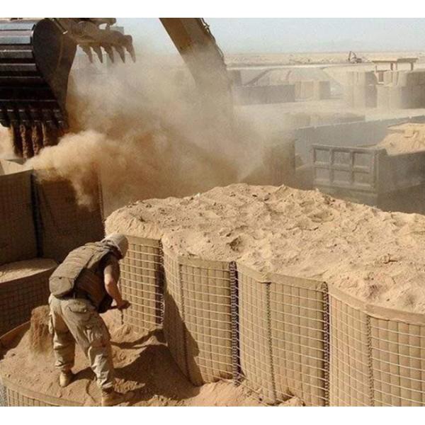 75mm Square Openings Hesco Barrier Welded Gabion For Military Retaining Wall