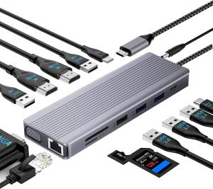 China USB C Hub With HDMI And Displayport , 13 In 1 USB C To Displayport Hub With 100W PD on sale