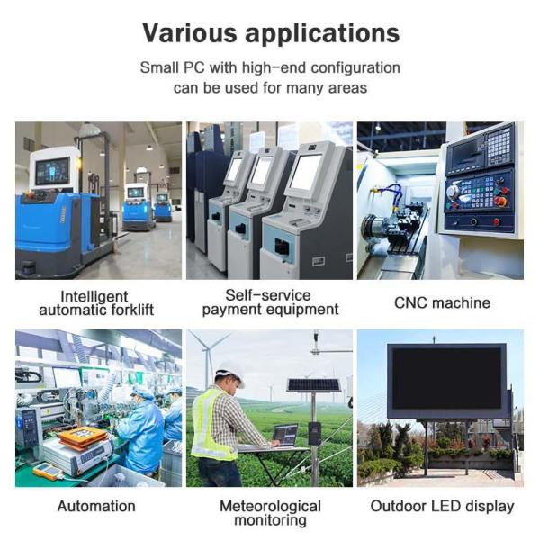 I3 6100T Quad Core Fanless Industrial Mini PC With 12V DC Power Supply And 64G SSD 05