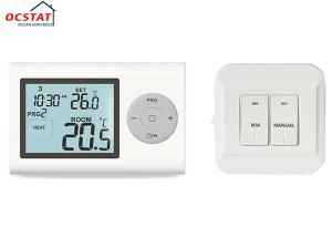 Wholesale Large LCD Display wireless boiler thermostat Programmable , RF Heating Room Thermostat from china suppliers