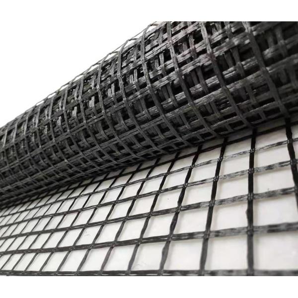 Coating Asphalt 50 50 Fiberglass Geogrid Reinforces Base Layers For Airport Runways Parking Lots