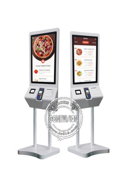 Quality Mcdonald's Self Service Kiosk 27 Inch Android Touch Screen With POS Machine Printer Scanner for sale