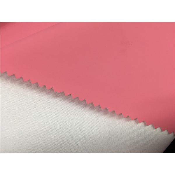 0.5mm Pink Color Garment Leather Fabric For Light Coat With Recycle Polyester