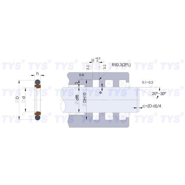 TYS Rod Hydraulic Cylinder Rod Seal PTFE Material For EC240B EC290B