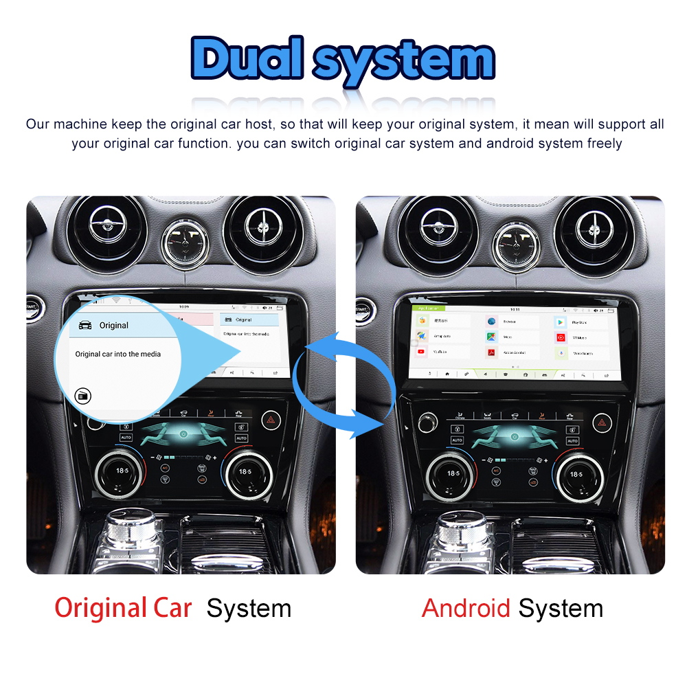 10.25 inch Touch Screen Stereo For 2009-2018 Jaguar XJ XJL Multimedia Player Stereo Android GPS Navigation Carplay