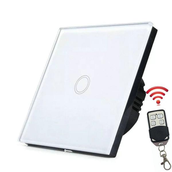 Quality EU Standard Wireless Remote Control Touch Switch For RF433 Smart Wall Light Switch 1/2/3 gang glass touch for sale