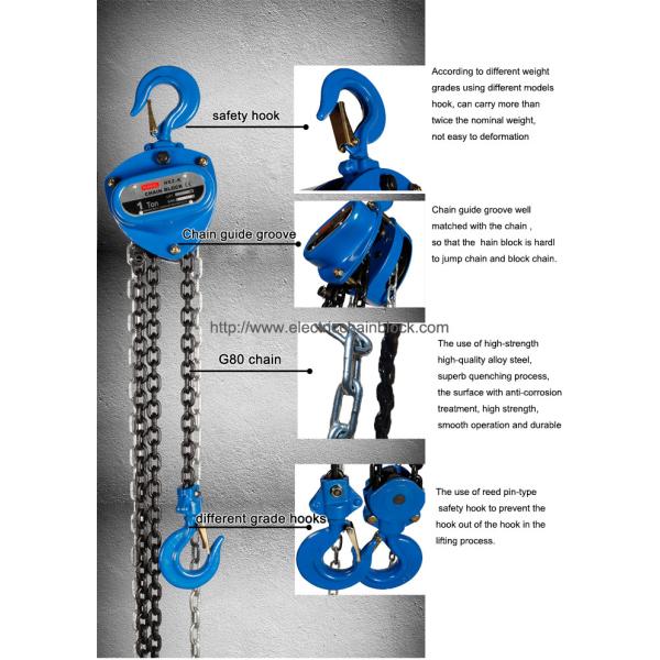 2.5m Height OEM Chain Block Hoist Manual CE Approved Safety For Construction