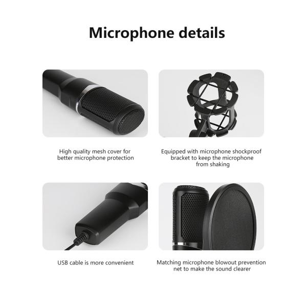 USB Microphone for laptop and Computers for Recording Streaming Twitch Voice overs