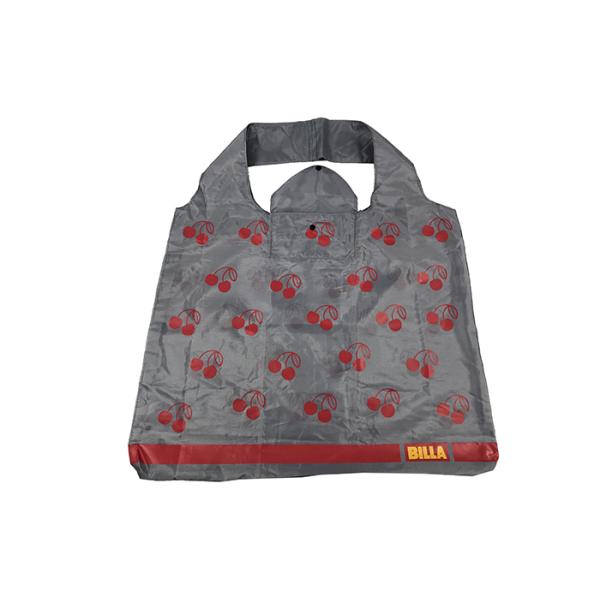 50*40cm Gray Botton Folding Tote Bag Customized With Red Cherry Pattern