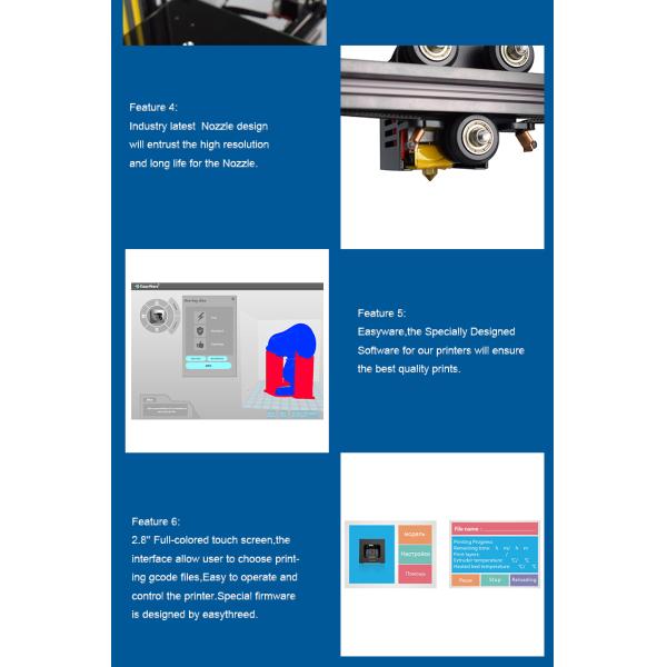 Easthreed High Precision Desktop 3D Printer 0.05 - 0.2 Mm Layer Thickness For Beginner