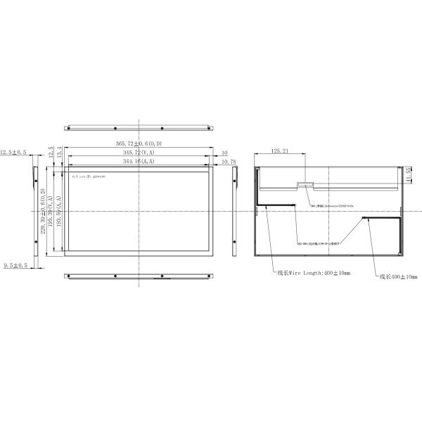 Industrial 15.6" TFT LCD Display - 1500nits Sunlight Readable, FHD, -30°C to 85°C, LVDS