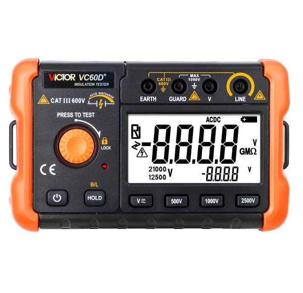 VICTOR 60D+ displays in 2000 digits intelligent micro-insulation tester Short