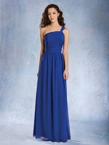 Wholesale One shoulder Long Chiffon Bridesmaid dress #7358L from china suppliers