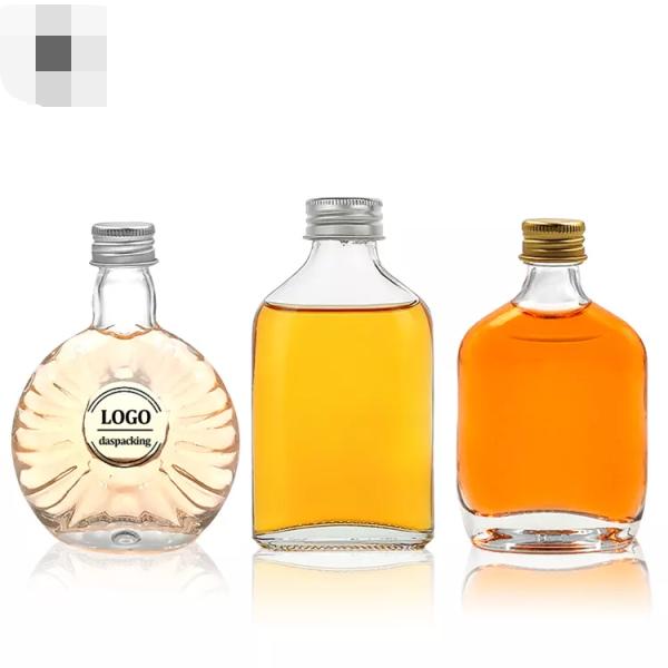 Body Material Glass 30ml 40ml 50ml 100ml Mini Bottle for Beverage Juice Wine Spirit Liquor