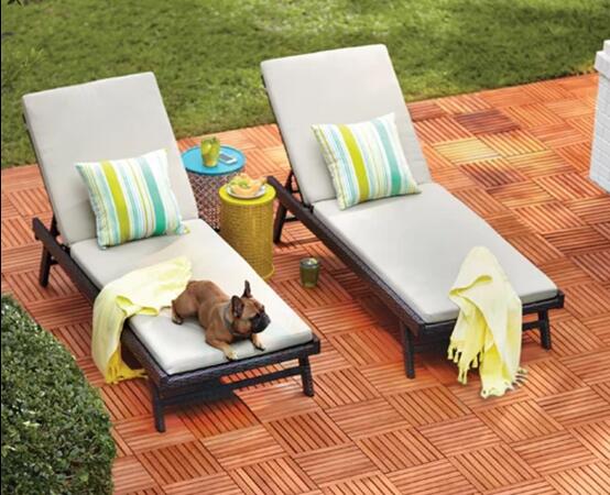 PE Rattan Leisure Chaise Lounge chairs Aluminium Outdoor Garden wicker patio beach chair