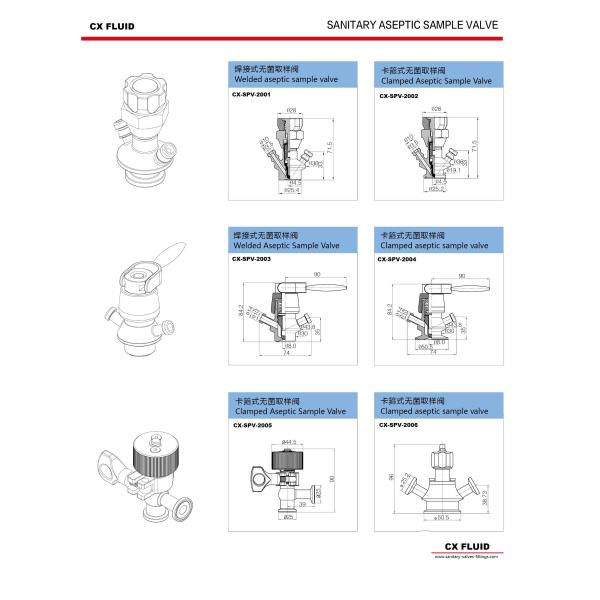 Polish Surface EPDM Seals TP316L Aseptic Sample Valve