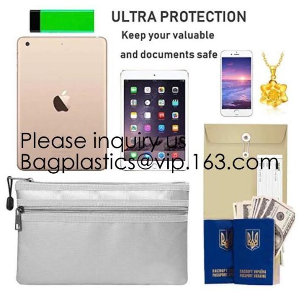 Silicone Coated Fireproof Bag A4 Fireproof Document Holder Case Fire Resistant Money Purse,Heavy Duty Safe Fireproof Bag