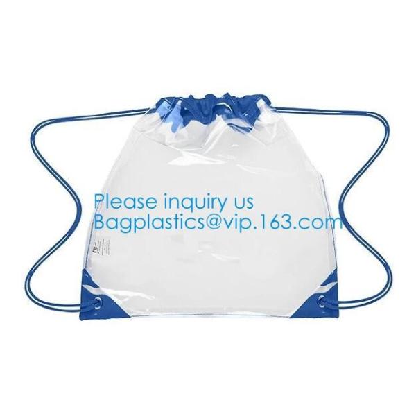 OEM Design Promotion PVC Drawstring GYM Bag,Clear PVC Drawstring Bag With Gold String Promotional Reflective Plastic PVC