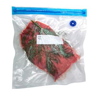China Sous Vide One Way Valve Vacuum Sealer Plastic Bag Double Layers Zipper Food Bags on sale