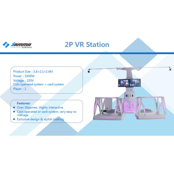 Multi Players Virtual Reality Center Custom Indoor 100 Sqm Electic System