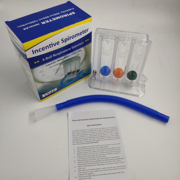 Quality Three balls lung exercise spirometer mouthpiece respiratory exerciser machine for sale