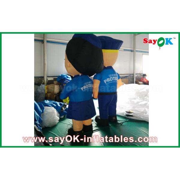 Blue Oxford Inflatable Cartoon Characters Cop / Police Man Carttoon Charaters With 90% Similar