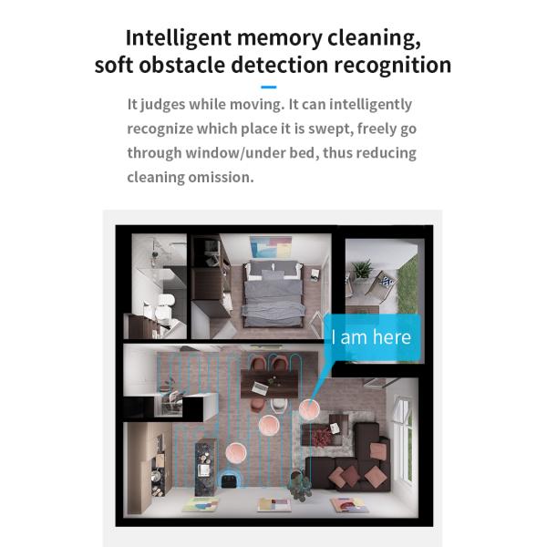 Mini Floor Robot Vacuum Cleaner 2000PA Suction 2600mAh For Household And Office