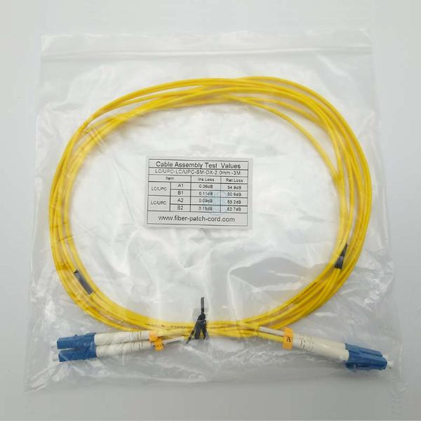 G652D LC LC To UPC Duplex 2.0mm 2M Fiber Optic Jumper Cables