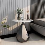 SEDIA Modern Round Marble Couch Side Table Stylish And Functional