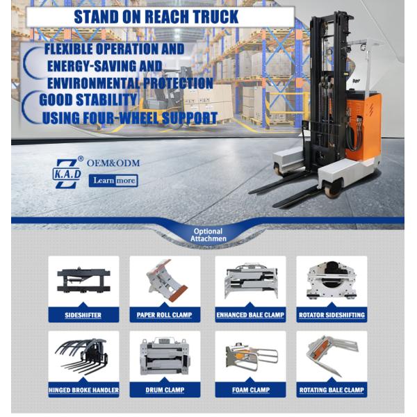 Electronic Reach Truck 1T 3m Large Capacity Lead Acid And Li Battery Forklift