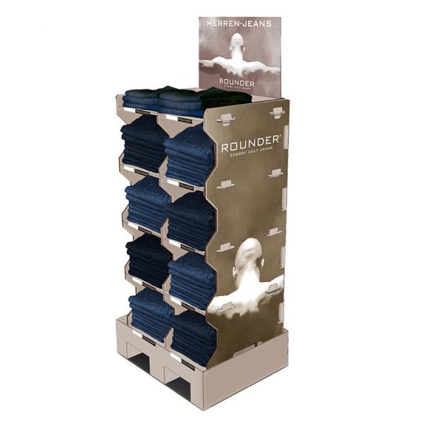 Quality Durable Apparel Cardboard Product Display Stands Glossy / Matt Lamination for sale